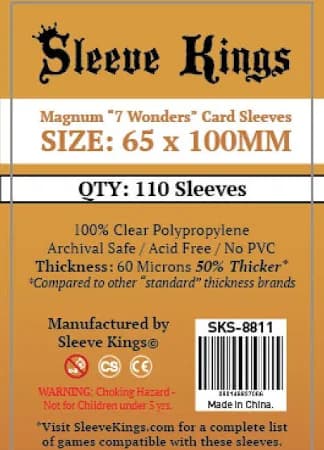 Sleeve Kings: Magnum 7 Wonders Sleeves 65mm x 100mm (110)