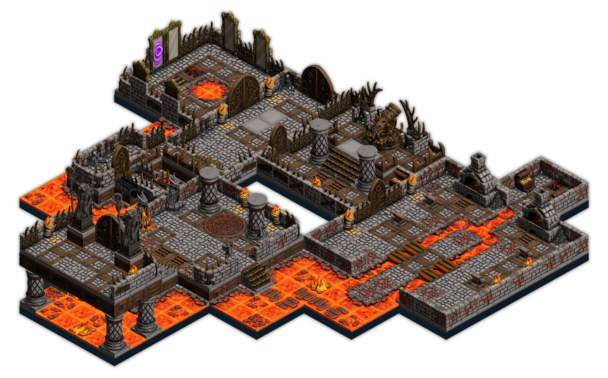 Bundle D — Dungeon Extension: Levels 1–4 view 1