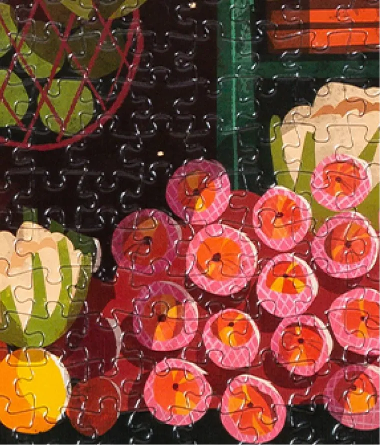 Market Woman & Cat by Chaaya Prabhat: 1000pc puzzle - Image 3