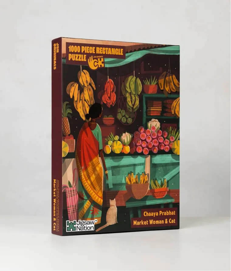 Market Woman & Cat by Chaaya Prabhat: 1000pc puzzle